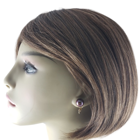 Vintage 14 Karat Yellow Gold and Black Pearl Clip On Earrings #13774 - Picture 5 of 6